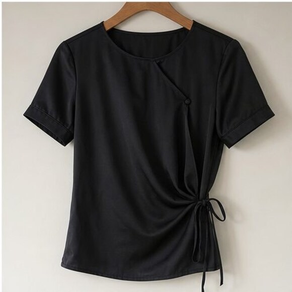 None Tops - Black Peplum Top